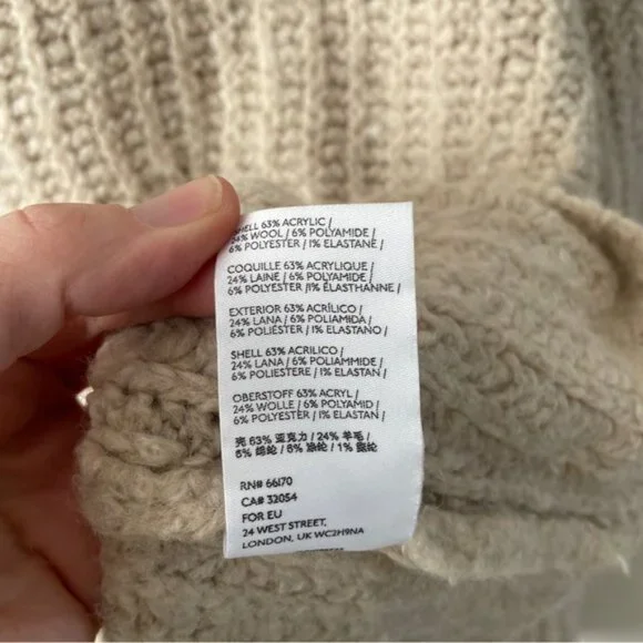 Anthropologie Camilla Wool Blend Knit Oversized Sweater XS